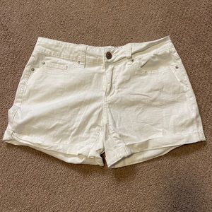 Faded Glory White High Waist Denim Shorts